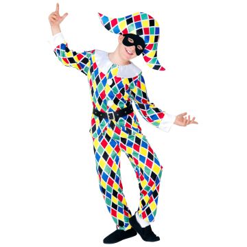 Harlekin-Kostüm mit Gürtel für Kinder