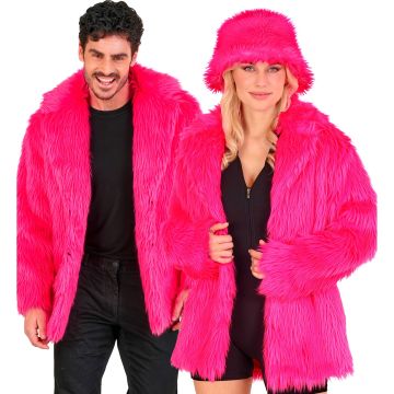 Neon-pinke Pelzjacke für Party und Pride