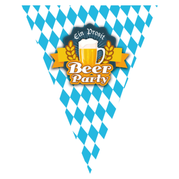 Oktoberfest Wimpelkette mit 10 Flaggen - 5 m