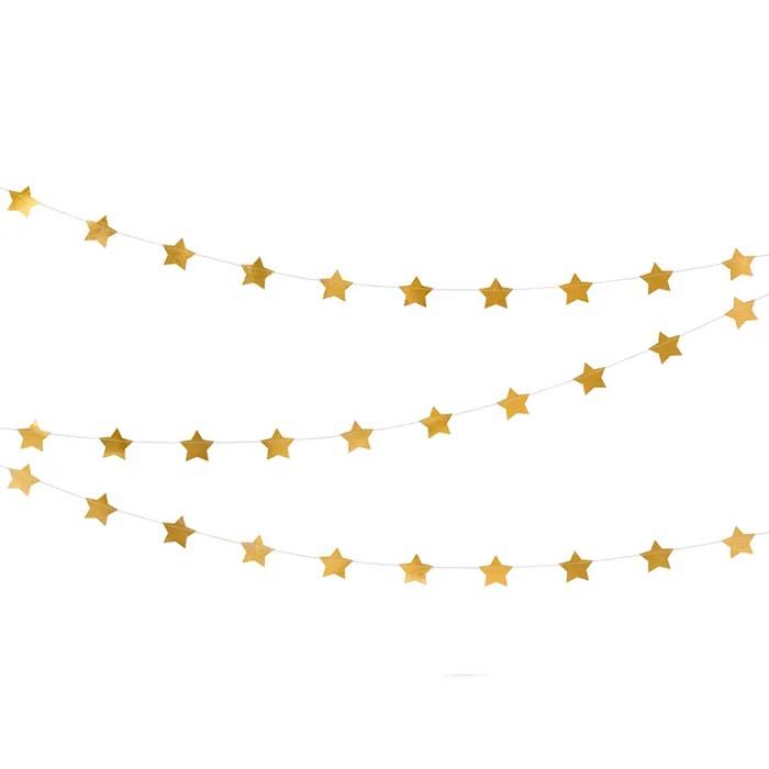Goldstern-Girlande - 3,6 Meter