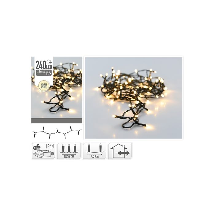 LED-Lichterkette 240 LED warmweiß mit Stecker - 18 m 