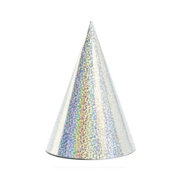 Holografische Silber-Festhüte 6x