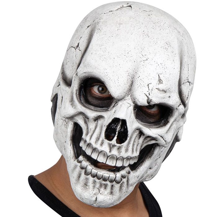 Gruselige weiße Skelettmaske