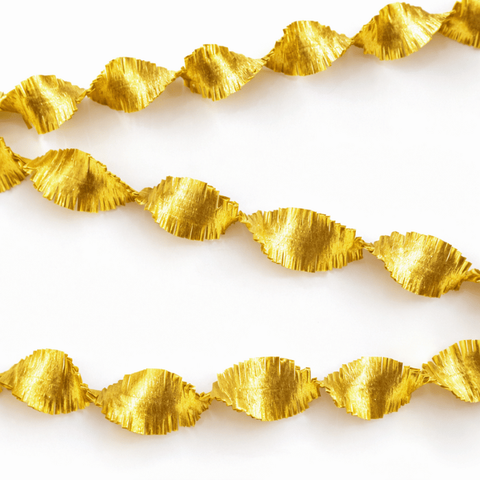 Goldene Crepe-Streamer-Girlande - 6 Meter