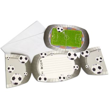 Fußball Einladungskarten 8x - 17x17 cm