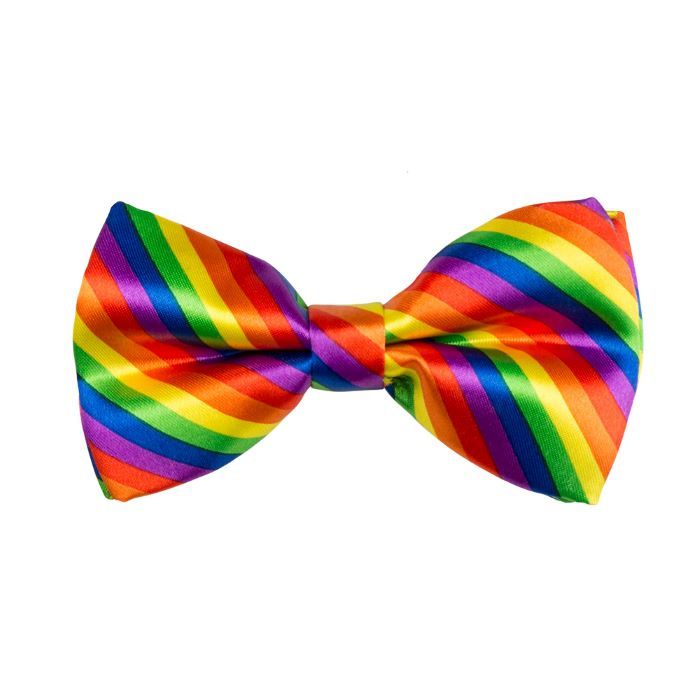 Regenbogenfarbige Schmetterlingskrawatte m. Gummiband - Einheitsgröße