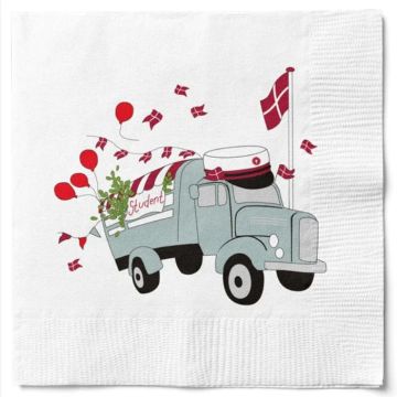 Servietten mit Studentenwagen roter Student 20x Det Gamle Apotek