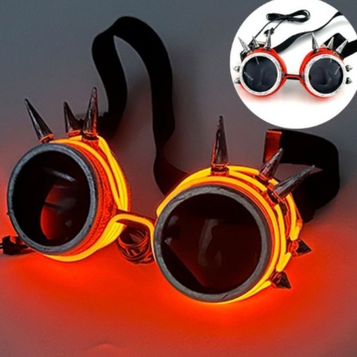 LED-Brille mit Stacheln in Orange