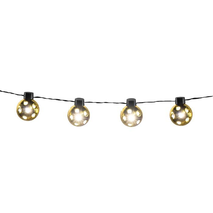 LED-Lichterkette mit goldenen Kugeln - 140 cm