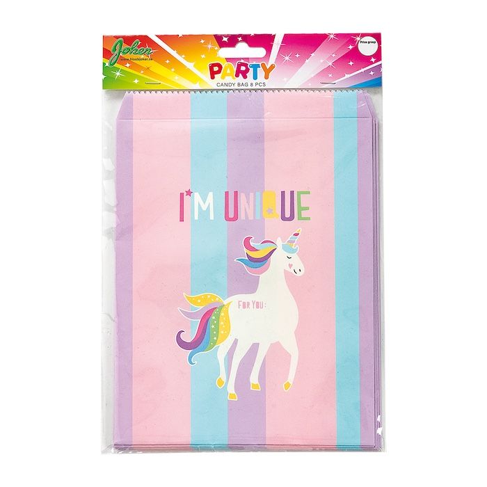 Süßigkeitstüten Einhorn 8x - 17,5x26 cm 