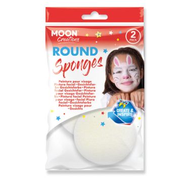 Runde Make-up-Schwämmchen 2x - weiß 