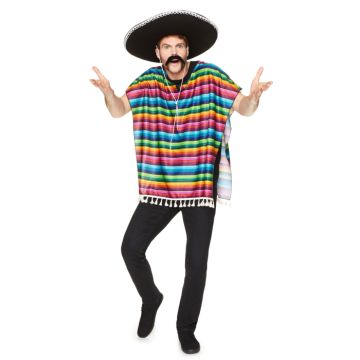 Mexikanischer Poncho mehrfarbig One-Size