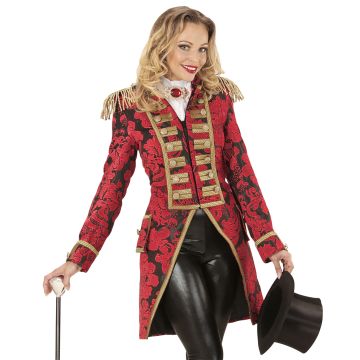 Rote Jacquard-Paradejacke für Damen