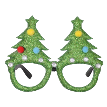 Weihnachtsbrille mit Weihnachtsbaum