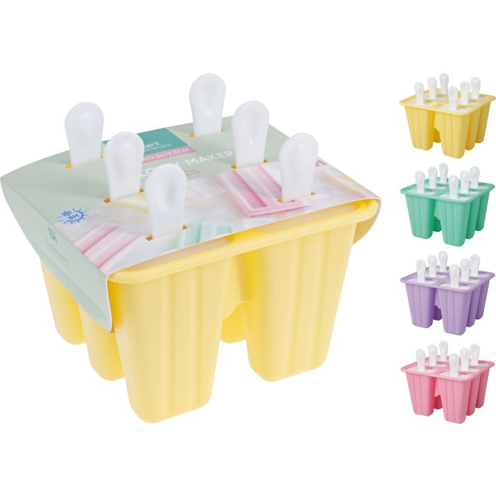 Eis am Stiel Form für 6 Eis am Stiel mit weißen Stäbchen
