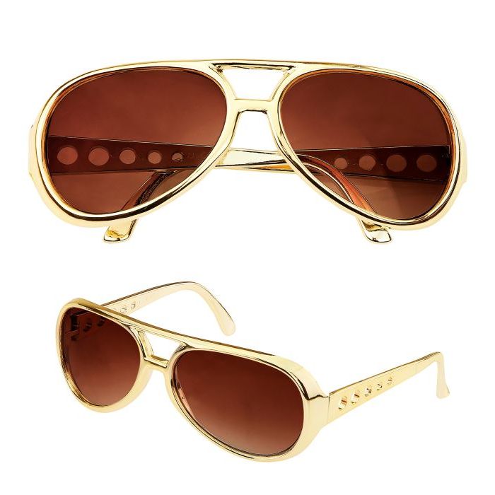 Goldfarbene Rock'n'Roll Elvis-Sonnenbrillen