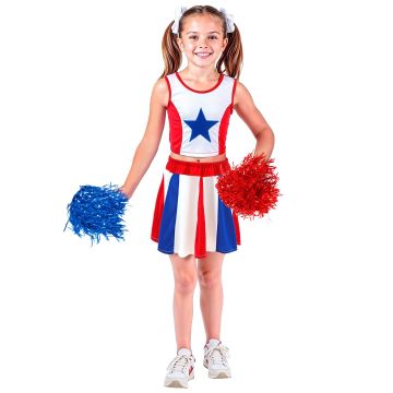 Amerikanisches Cheerleader-Kostüm für Mädchen