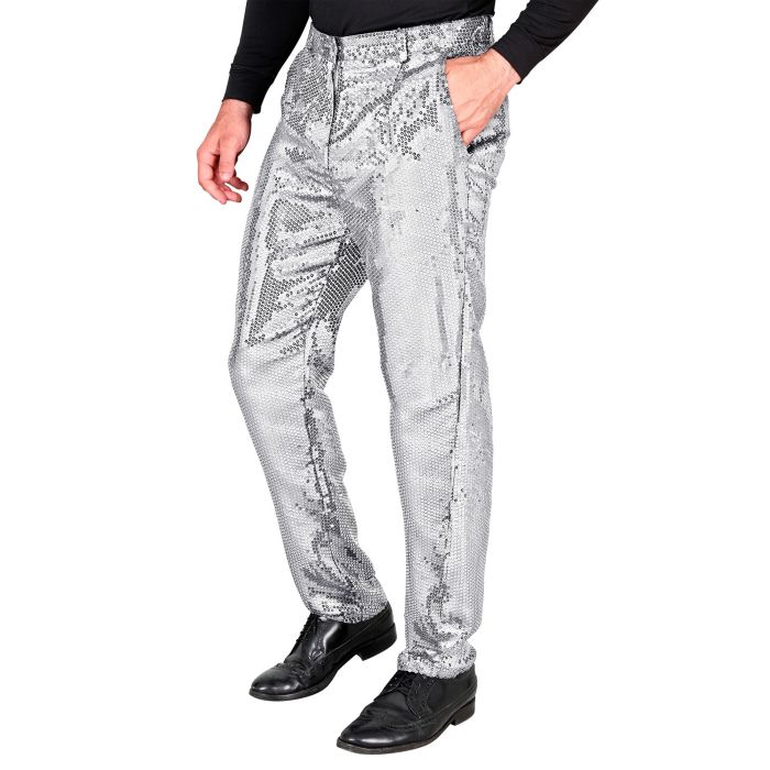 Paillet-Hosen für Herren in Silber