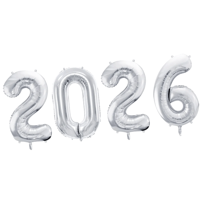 2026 Folienballon Silber - 86 cm