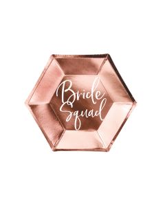 Bride Squad Pappteller Roségold 6x - 23 cm