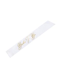 Weiße "Bride To Be" Schärpe mit goldener Schrift - 75 cm 