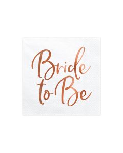 Bride To Be Servietten Roségold 20x - 33x33 cm