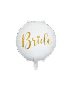 Bride Folienballon Weiß/Gold - 45 cm