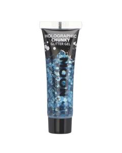 Holografisches Chunky Glitzergel Blau - 12 ml