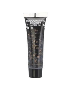 Holografisches Chunky Glitzergel Schwarz - 12 ml