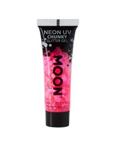 Neon UV Chunky Glitzergel Hot Pink - 12 ml