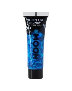 Neon UV Chunky Glitzergel Blau - 12 ml