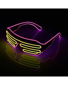 LED Brille Pink + Gelb