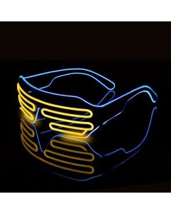 LED Brille Blau + Gelb