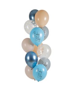 "Baby Boy" Ballons Blau 12x - 33 cm