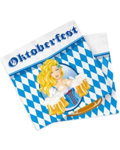 Oktoberfest Servietten mit Frauenmotiv 20x - 33 x 33 cm