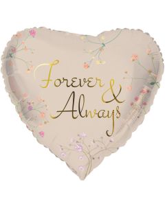 "Forever & Always" Folienballon in Herzform - 45 cm
