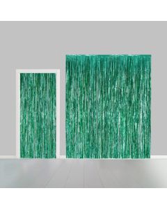 Grüner Glitzervorhang - 100 x 240 cm