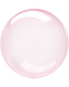 Pinker Transparenter "Kristall" Folienballon 40 cm