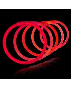 Rote Knicklichter 100x - Leuchtende Armbänder