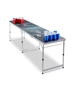 Bier Pong Tisch - Flip Cup Motiv, 240x60x70 cm