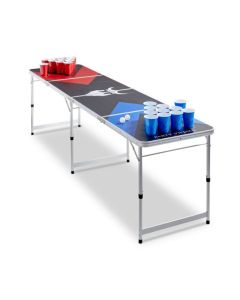 Bier Pong Tisch - mit Turniermotiv, 240x60x70 cm