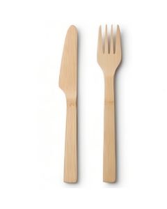 Bambus Besteck -10 Gabeln und 10 Messer