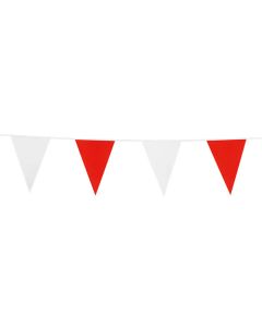 Girlande mit roten und weißen Fähnchen – Fähnchen 20 x 30 cm – 10 Meter lang