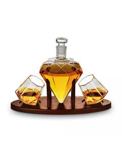 Whisky Dekanter Diamant mit 2 Gläsern