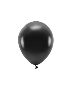 Metallic Schwarze Luftballons 10x - 30 cm 