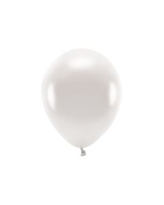 Metallic Perlweiße Luftballons 10x - 30 cm 