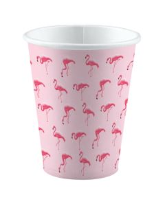 Flamingo Pappbecher 8x - 250 ml