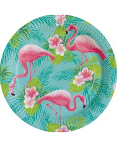 Flamingo Pappteller 8x - 23 cm