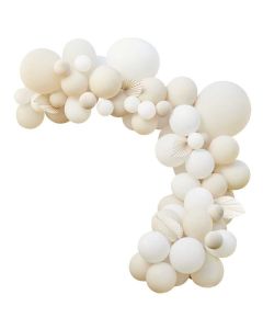 Weißer Ballonbogen - inkl. Luftballons und Papierfächer