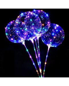 Transparenter bunter LED Ballon 50 cm 3 meter
